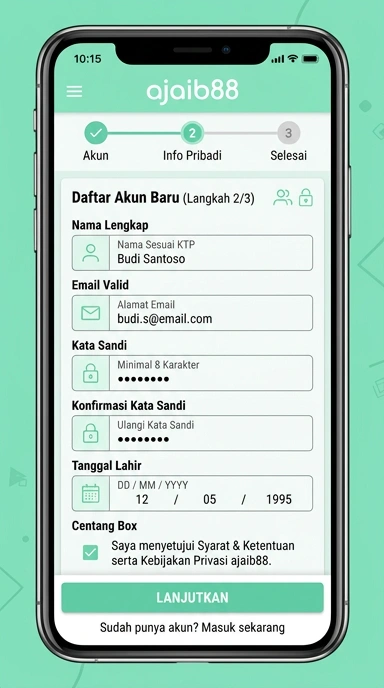 Cara Mudah Buat Akun Baru ajaib88