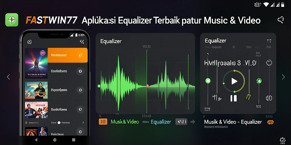 Antarmuka pengguna aplikasi Equalizer FASTWIN77 yang menarik dan interaktif.