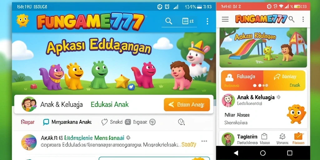 Antarmuka FUNGAME777 yang ceria dan interaktif untuk belajar.