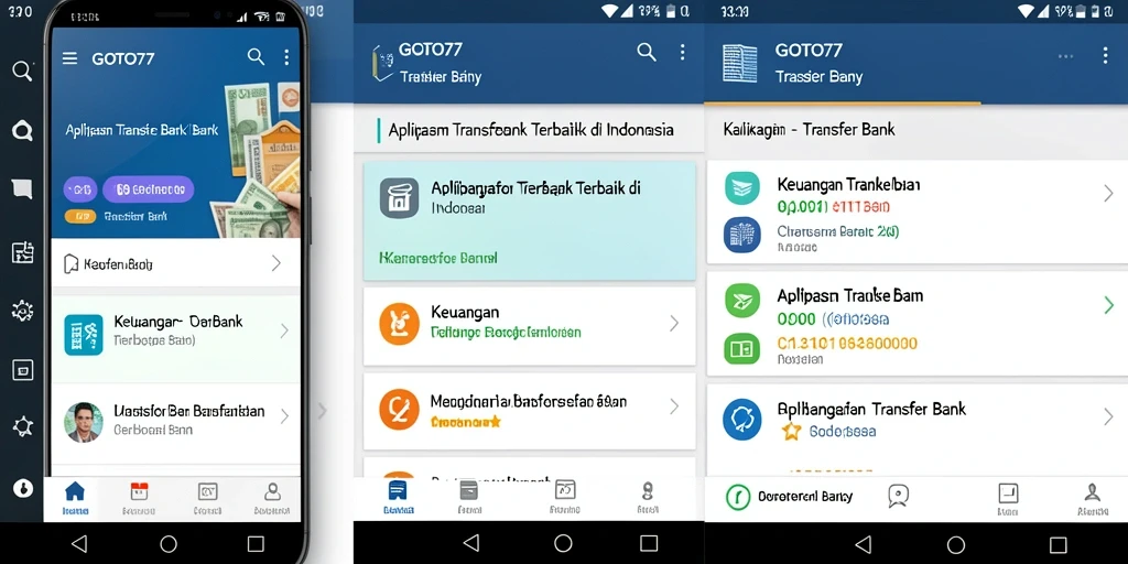 Antarmuka GOTO77 yang user-friendly untuk transfer bank.