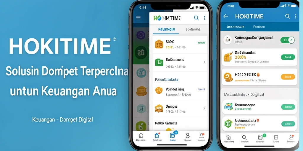 Antarmuka HOKITIME menampilkan fitur-fitur utama Dompet Digital.