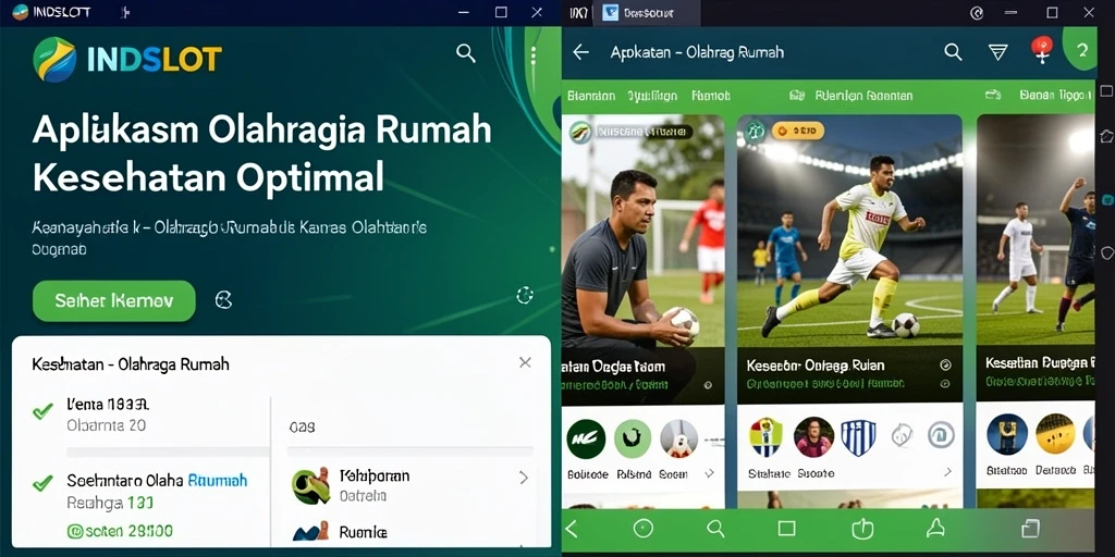 Antarmuka pengguna INDSLOT yang mudah dan menarik untuk olahraga rumah.