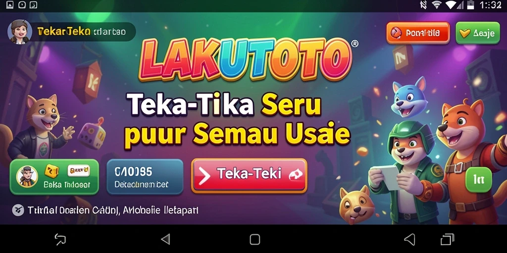 Tampilan utama LAKUTOTO dengan antarmuka teka-teki yang interaktif.