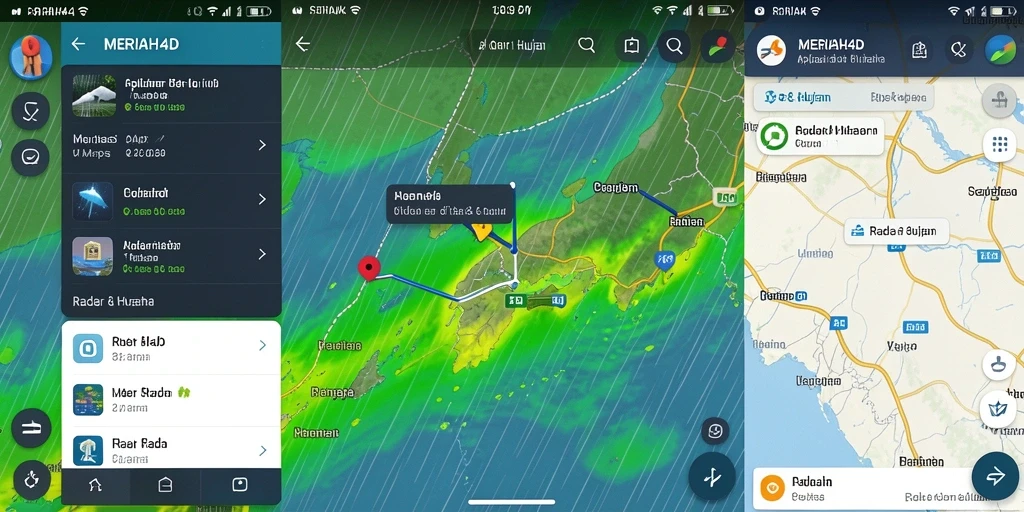 Tampilan antarmuka aplikasi MERIAH4D saat menampilkan Radar Hujan.