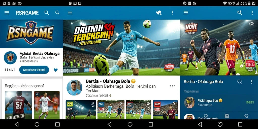Tampilan antarmuka RSNGAME dengan fitur Olahraga Bola.