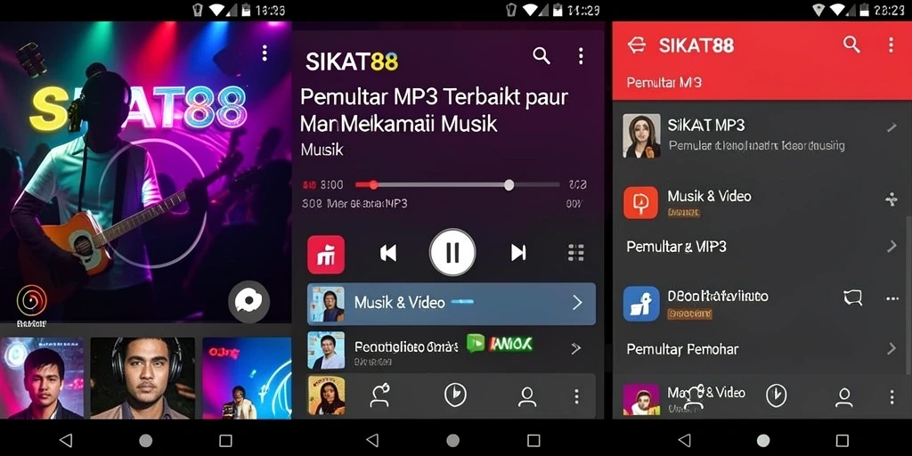 Tampilan antarmuka SIKAT88 untuk pemutar MP3 yang intuitif.