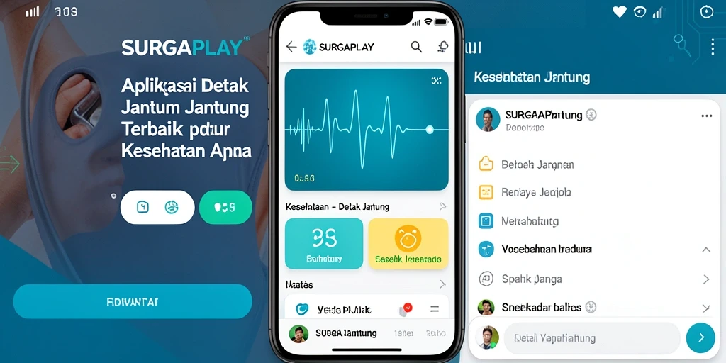 Antarmuka SURGAPLAY menampilkan grafik detak jantung secara real-time.